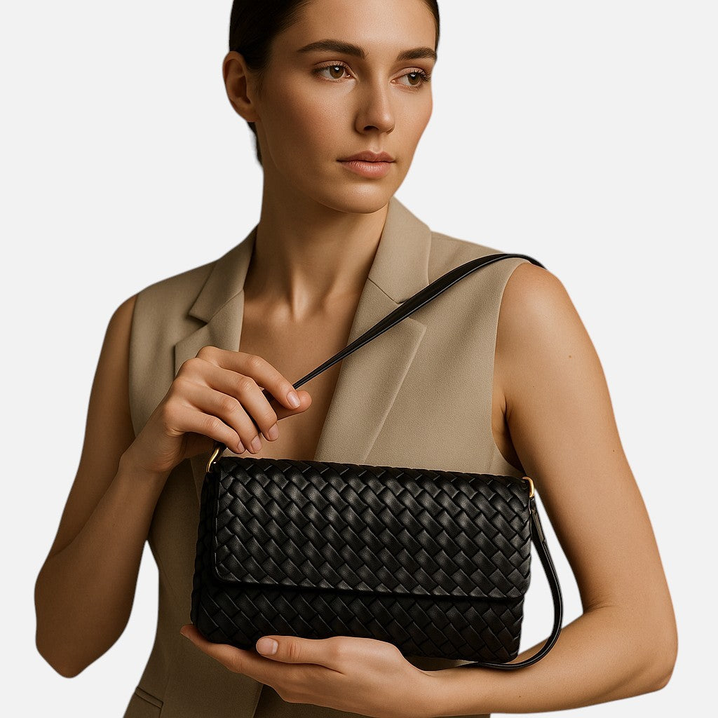 Aria Woven Shoulder Bag